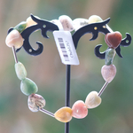 Apprêt coeur 1 bracelet en pierre naturelle dagate mousse