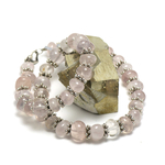 Apprêt rondelle baroque collier pierre naturelle quartz rose