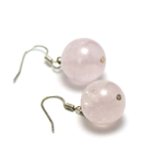 Ronde 12 mm boucles d'oreile quartz rose