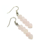 F mini coeur boucles d'oreile en pierre naturelle de  quartz rose