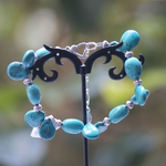 Apprêt goutte horizontal 1 bracelet en pierre naturelle de turquoise