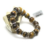 Apprêt ronde 12 mm bracelet pierre naturelle oeil du tigre