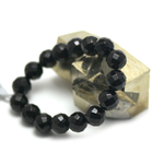 Perle ronde facettée 12 mm bracelet pierre neturelle onyx