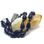 F goutte d'eau-perle ronde 6mm collier en pierre naturelle de lapis lazuli