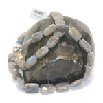 Rectangle facettée collier en pierre naturelle de labradorite