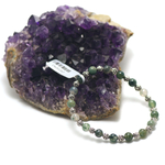 Apprêt perle ronde 6 mm bracelet en pierre naturelle d'agate mousse