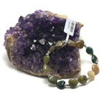 Apprêt double - coeur bracelet en pierre naturelle d'agate mousse
