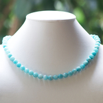 F ronde facettée 8 mm collier pierre naturelle damazonite