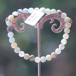 Perle ronde  6 mm 1 bracelet en pierre naturelle damazonite brut