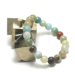 Perle ronde 10 mm bracelet en pierre naturelle d'amazonite brut