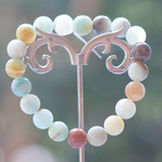 Perle ronde 10 mm 1 bracelet en pierre naturelle damazonite brut