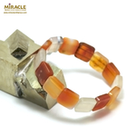 plaquette carrée 1 bracelet en pierre naturelle de cornaline