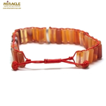 002 tube corde shamballa bracelet en pierre naturelle de cornaline