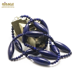 F L grande olive ronde 4 mm collier en pierre naturelle de lapis lazuli