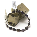 A palet oval perle argenté 1 bracelet en pierre naturelle de iolite