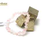 F cube diagonal bracelet pierre naturelle quartz rose