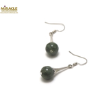 A ronde 10 mm-lustre boucle d'oreille en pierre naturelle de jade