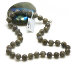 Ronde 10 mm foncé 1 collier en pierre naturelle de labradorite