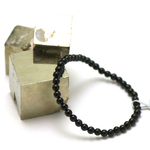 ronde 4 mm 1 bracelet en pierre naturelle de tourmaline noir