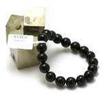 ronde 10 mm 1 bracelet en pierre naturelle de tourmaline noir
