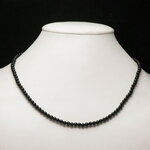 ronde 4 mm 1 collier en pierre naturelle de tourmaline noir