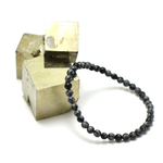 ronde 4 mm 1 bracelet en pierre naturelle d'obsidienne neige