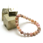 ronde 8 mm 1 bracelet en pierre naturelle d'opale rose