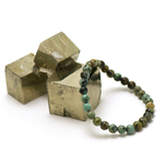 ronde 6 mm 1 bracelet en pierre naturelle de turquoise d'afrique