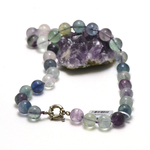 ronde 12 mm 1 collier en pierre naturelle de fluorite