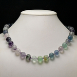 ronde 12 mm  collier en pierre naturelle de fluorite