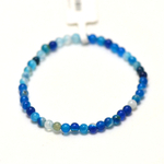 bleu 4 mm bracelet en pierre naturelle dagate