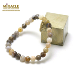 ronde 6 mm 1 bracelet en pierre naturelle d'agate bambou