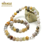 ronde 8 mm 1 collier en pierre naturelle d'agate bambou