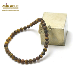 ronde 4 mm 1 bracelet en pierre naturelle d'oeil de tigre givré
