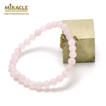 ronde 6 mm 1 bracelet en pierre naturelle de quartz rose givré mat