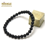 ronde 6 mm 1 bracelet en pierre naturelle d'onyx givré mat