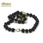 ronde 10 mm 1 collier en pierre naturelle d'onyx givré mat