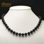 ronde 10 mm collier en pierre naturelle donyx givré mat
