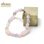 F pierre roulée 1 bracelet en pierre naturelle de béryl morganite
