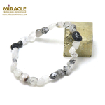 pierre roulée bracelet en pierre naturelle de quartz tourmaline
