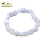 F pierre roulée bracelet en pierre naturelle de calcédoine