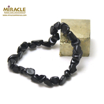 F pierre roulée 1 bracelet en pierre naturelle de tourmaline noir