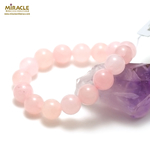 Ronde 12 mm bracelet pierre naturelle quartz rose