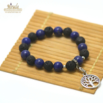 bracelet en pierre naturelle de pierre de lave et lapis lazuli 1