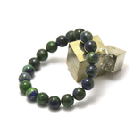 ronde 10 mm 1 bracelet en pierre naturelle d'azurite-malachite