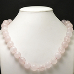 ronde 16 mm collier pierre naturelle quartz rose