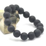 ronde 12 mm 1 bracelet en pierre naturelle d'onyx givré mat