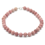 ronde 12 mm collier en pierre naturelle de rodhonite