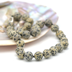 ronde 12 mm 1 collier en pierre naturelle de jaspe dalmatien