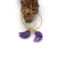 Collier Perles De Culture D'eau Douce Et Améthyste - Longueur 45 Cm, Plaqué Or Blanc, Pendentif Goutte - Neuf
